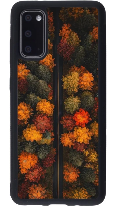 Coque Samsung Galaxy S20 - Silicone rigide noir Autumn 26 Road in autumn