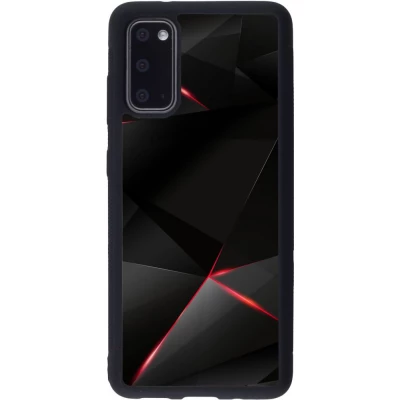 Coque Samsung Galaxy S20 - Silicone rigide noir Black Red Lines