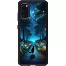 Samsung Galaxy S20 Case Hülle - Silikon schwarz Schwarze Katze Spaziergang