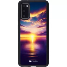 Samsung Galaxy S20 Case Hülle - Silikon schwarz Sonnenuntergang gelb violett