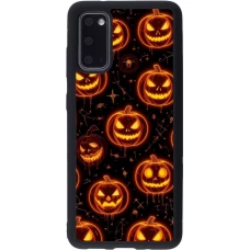 Coque Samsung Galaxy S20 - Silicone rigide noir Halloween 2026 Pattern Pumpkins