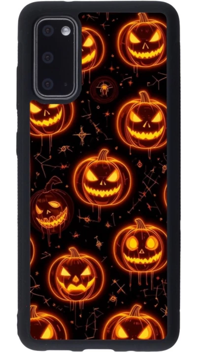Coque Samsung Galaxy S20 - Silicone rigide noir Halloween 2026 Pattern Pumpkins