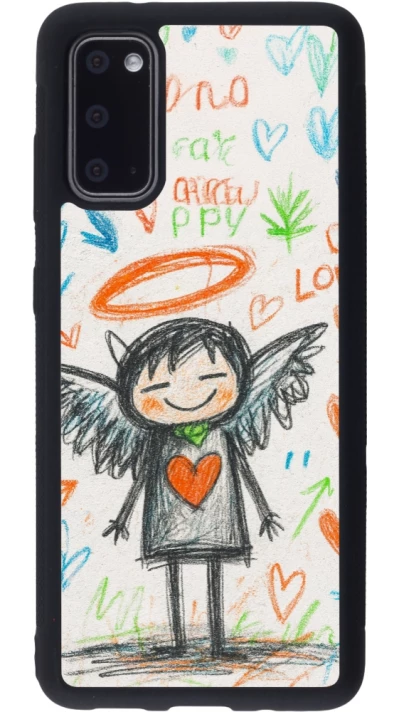 Samsung Galaxy S20 Case Hülle - Silikon schwarz Little Angel Sketch Love