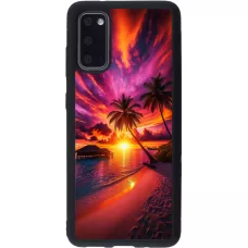 Samsung Galaxy S20 Case Hülle - Silikon schwarz Malediven Abenddämmerung Glückseligkeit