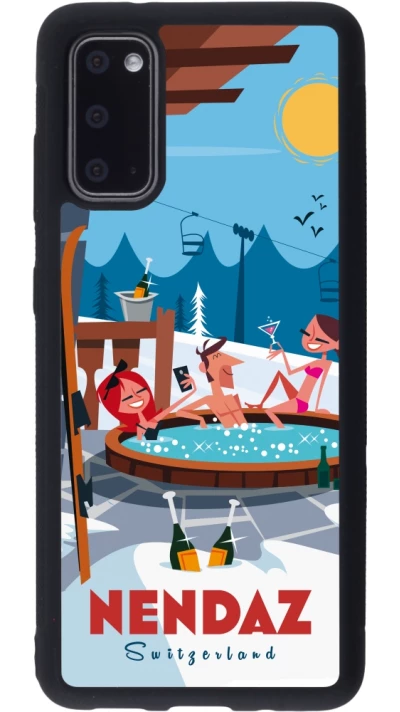 Coque Samsung Galaxy S20 - Silicone rigide noir Nendaz Mountain Jacuzzi