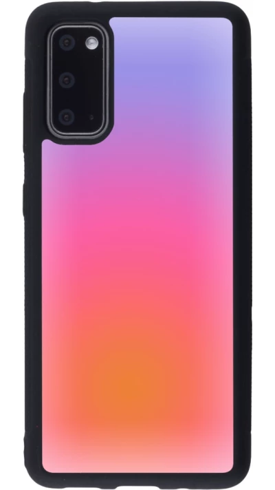 Coque Samsung Galaxy S20 - Silicone rigide noir Orange Pink Blue Gradient