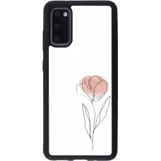 Samsung Galaxy S20 Case Hülle - Silikon schwarz Spring 23 minimalist flower
