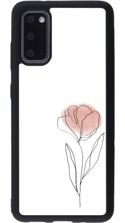 Samsung Galaxy S20 Case Hülle - Silikon schwarz Spring 23 minimalist flower