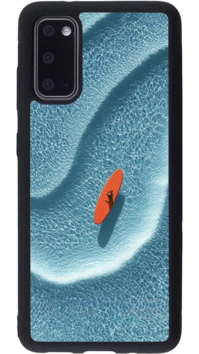 Coque Samsung Galaxy S20 - Silicone rigide noir Orange surf Summer 2026