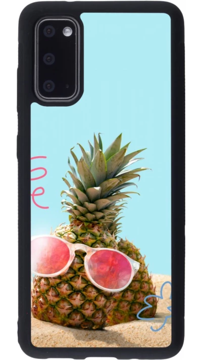Coque Samsung Galaxy S20 - Silicone rigide noir Pineapple with glasses Summer 2026