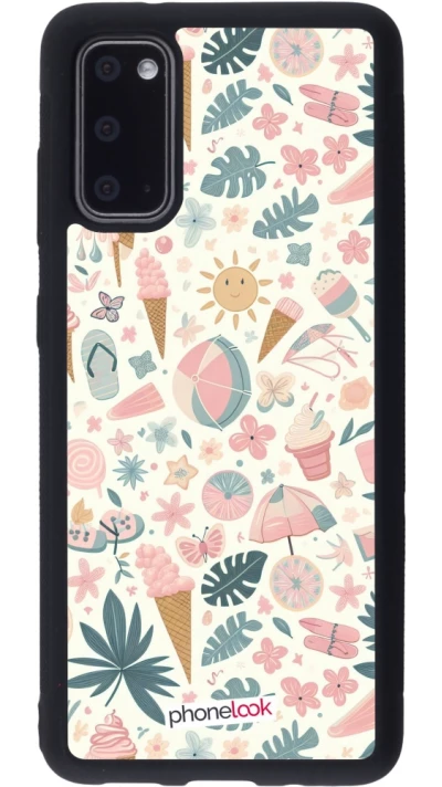 Samsung Galaxy S20 Case Hülle - Silikon schwarz Sommer Pink Muster