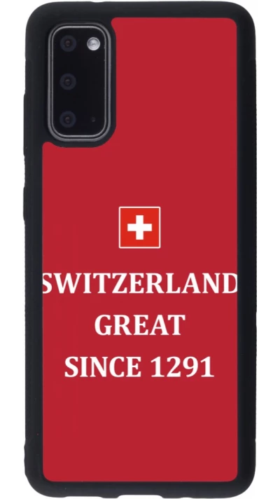 Coque Samsung Galaxy S20 - Silicone rigide noir Switzerland Great Since 1291