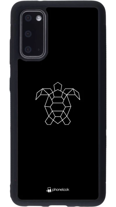 Coque Samsung Galaxy S20 - Silicone rigide noir Turtles lines on black