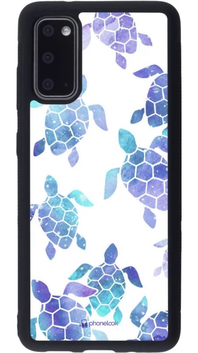 Coque Samsung Galaxy S20 - Silicone rigide noir Turtles pattern watercolor