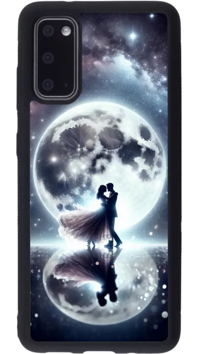 Coque Samsung Galaxy S20 - Silicone rigide noir Valentine 2024 Love under the moon