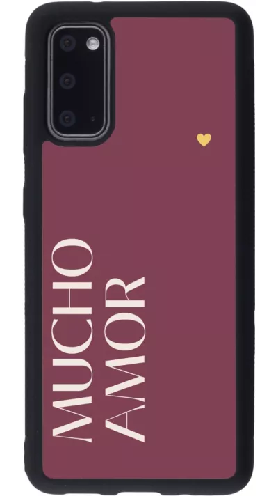 Coque Samsung Galaxy S20 - Silicone rigide noir Valentine 2024 mucho amor rosado
