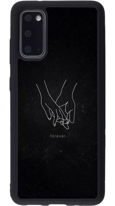 Coque Samsung Galaxy S20 - Silicone rigide noir Valentine 2023 hands forever