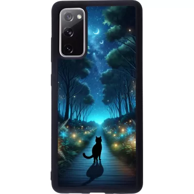 Samsung Galaxy S20 FE 5G Case Hülle - Silikon schwarz Schwarze Katze Spaziergang