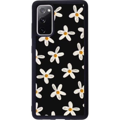 Samsung Galaxy S20 FE 5G Case Hülle - Silikon schwarz Easter 2024 white on black flower
