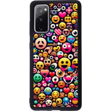 Samsung Galaxy S20 FE 5G Case Hülle - Silikon schwarz Emoji Mix Farbe