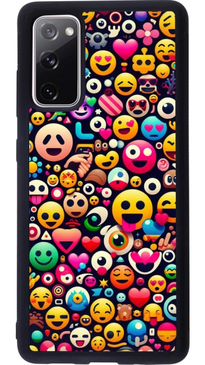 Samsung Galaxy S20 FE 5G Case Hülle - Silikon schwarz Emoji Mix Farbe