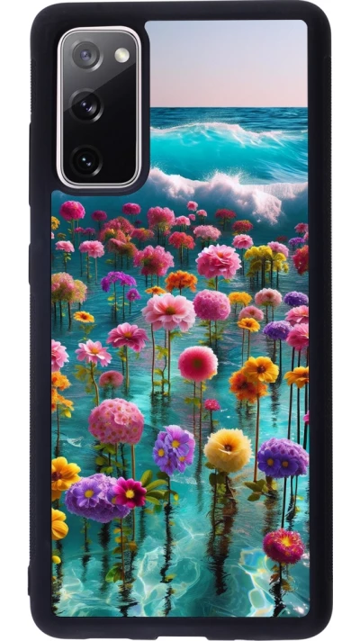 Samsung Galaxy S20 FE 5G Case Hülle - Silikon schwarz Blumenmeer Wellen