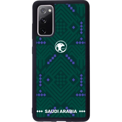 Coque Samsung Galaxy S20 FE 5G - Silicone rigide noir Maillot de football Arabie saoudite 2026 personnalisable