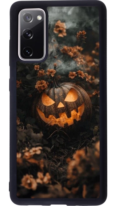 Samsung Galaxy S20 FE 5G Case Hülle - Silikon schwarz Halloween 2025 Pumpkin with flowers