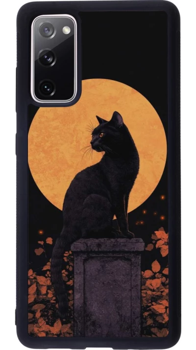 Samsung Galaxy S20 FE 5G Case Hülle - Silikon schwarz Halloween 2026 Cat Art Nouveau