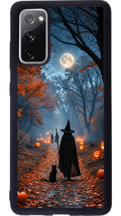 Samsung Galaxy S20 FE 5G Case Hülle - Silikon schwarz Halloween 2026 Witch with a cat