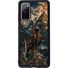 Coque Samsung Galaxy S20 FE 5G - Silicone rigide noir Linocut Aigle Royal