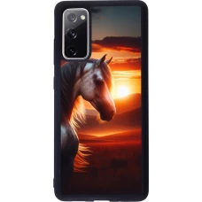 Samsung Galaxy S20 FE 5G Case Hülle - Silikon schwarz Majestätischer Sonnenuntergang Pferd