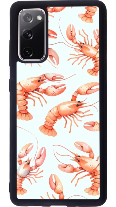 Samsung Galaxy S20 FE 5G Case Hülle - Silikon schwarz Muster von pastellfarbenen Hummern