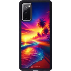 Samsung Galaxy S20 FE 5G Case Hülle - Silikon schwarz Strand Sonnenuntergang auffällig