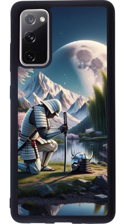 Samsung Galaxy S20 FE 5G Case Hülle - Silikon schwarz Samurai Katana Mond