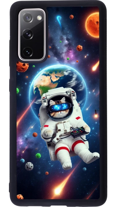 Coque Samsung Galaxy S20 FE 5G - Silicone rigide noir VR SpaceCat Odyssey