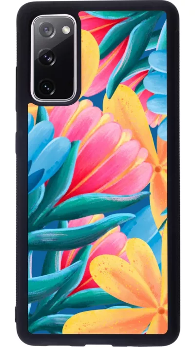 Samsung Galaxy S20 FE 5G Case Hülle - Silikon schwarz Spring 23 colorful flowers