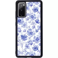 Samsung Galaxy S20 FE 5G Case Hülle - Silikon schwarz Spring 23 watercolor blue flowers