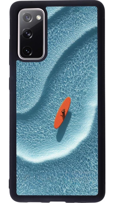 Coque Samsung Galaxy S20 FE 5G - Silicone rigide noir Orange surf Summer 2026