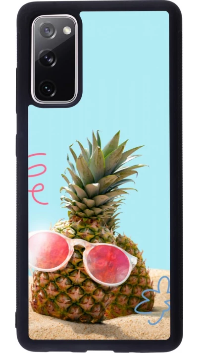 Coque Samsung Galaxy S20 FE 5G - Silicone rigide noir Pineapple with glasses Summer 2026