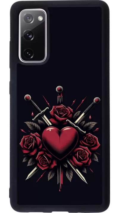 Coque Samsung Galaxy S20 FE 5G - Silicone rigide noir Valentine 2024 gothic love