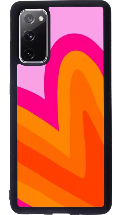 Coque Samsung Galaxy S20 FE 5G - Silicone rigide noir Valentine 2024 heart gradient