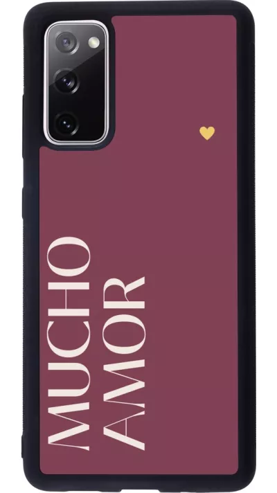 Coque Samsung Galaxy S20 FE 5G - Silicone rigide noir Valentine 2024 mucho amor rosado