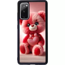 Samsung Galaxy S20 FE 5G Case Hülle - Silikon schwarz Valentin 2024 Rosaroter Teddybär