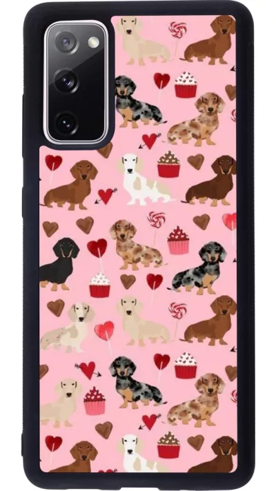 Coque Samsung Galaxy S20 FE 5G - Silicone rigide noir Valentine 2024 puppy love