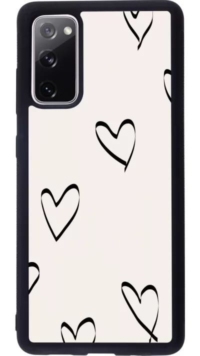Coque Samsung Galaxy S20 FE 5G - Silicone rigide noir Valentine 2023 minimalist hearts
