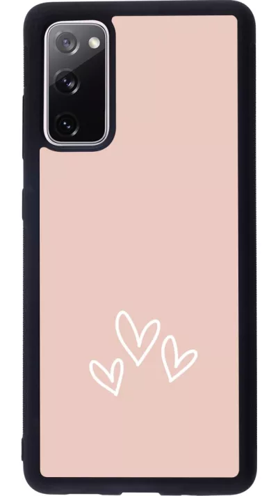 Coque Samsung Galaxy S20 FE 5G - Silicone rigide noir Valentine 2023 three minimalist hearts