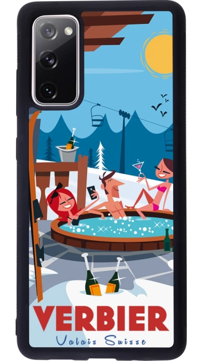 Coque Samsung Galaxy S20 FE 5G - Silicone rigide noir Verbier Mountain Jacuzzi