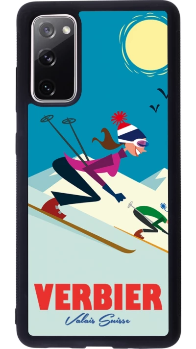 Coque Samsung Galaxy S20 FE 5G - Silicone rigide noir Verbier Ski Downhill
