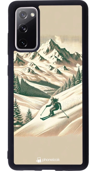 Coque Samsung Galaxy S20 FE 5G - Silicone rigide noir Vintage Ski Mountain